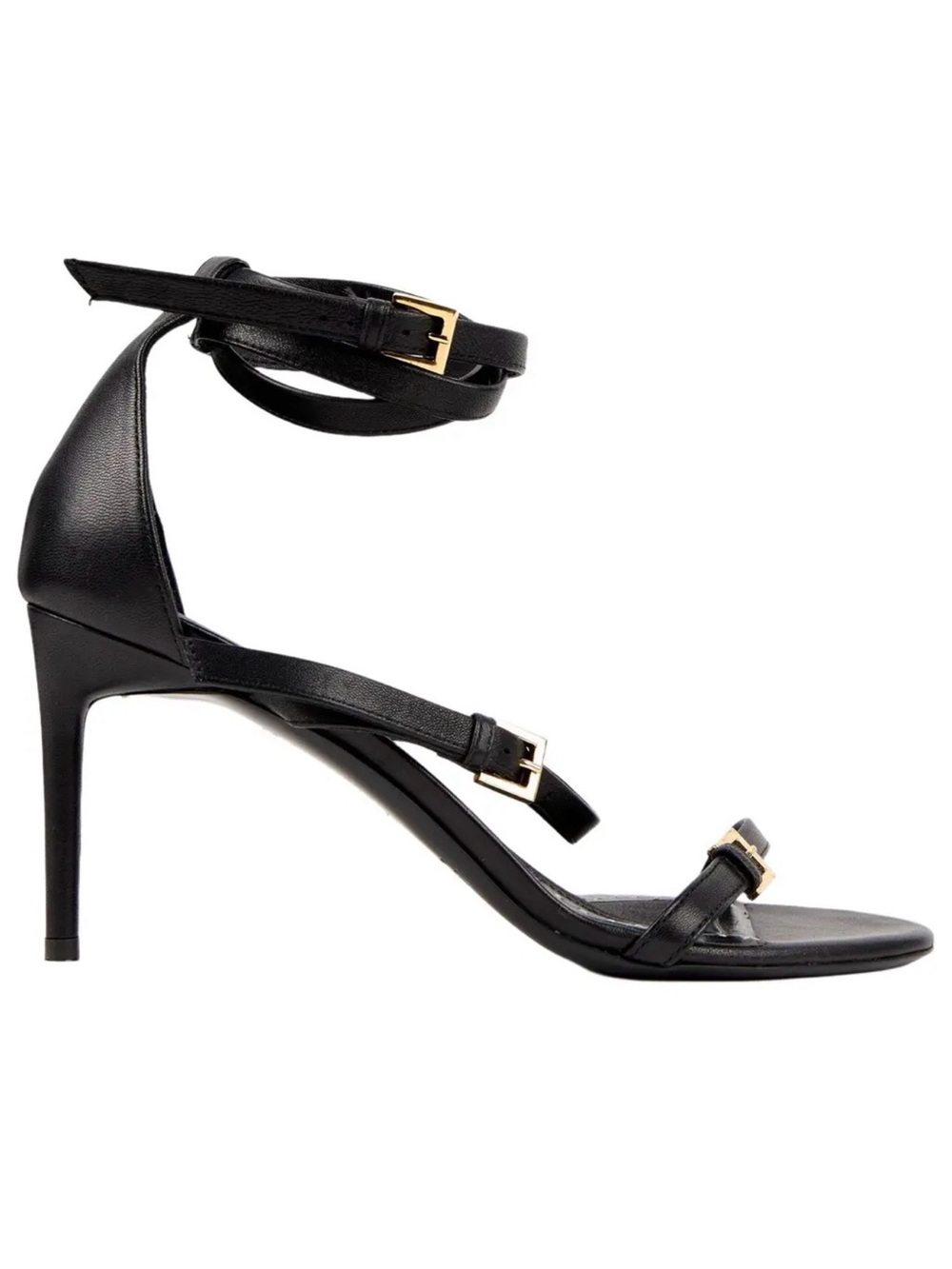 NWOT MaxMara Slender Strappy Ankle Wrap Stiletto Leather  Sandals